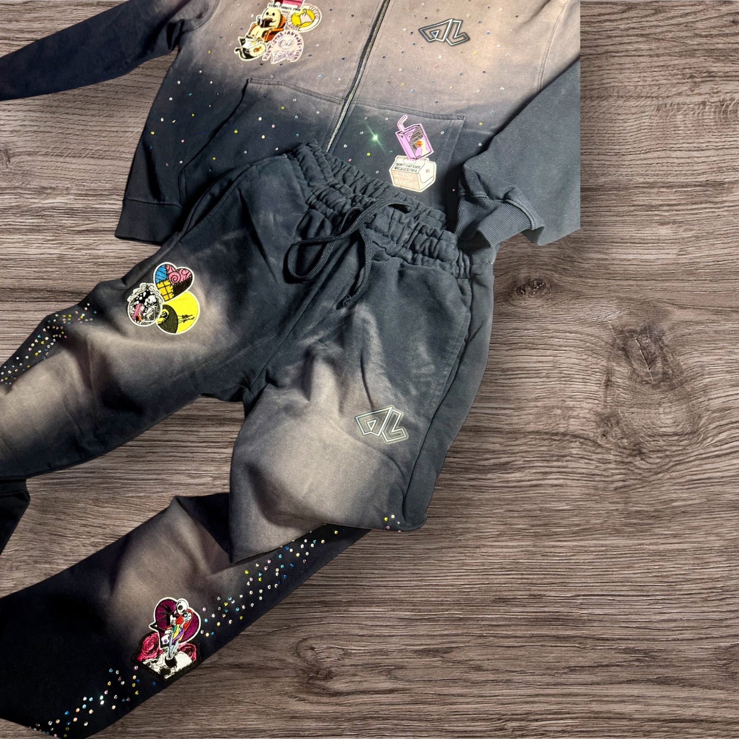 "I CHOOSE VIOLENCE" HEAVY COTTON ACID WASH SWEATSUIT