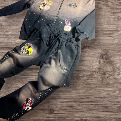 "I CHOOSE VIOLENCE" HEAVY COTTON ACID WASH SWEATSUIT