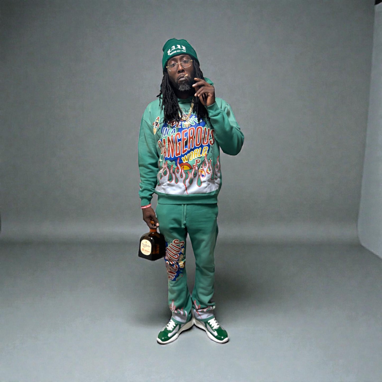 "DANGEROUS WORLD" SWEATSUIT